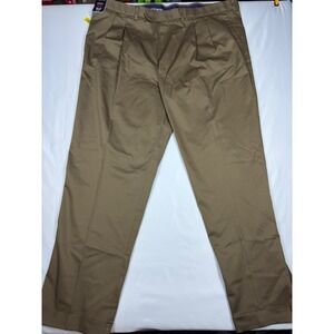 Roundtree & Yorke Travel Smart Pleated Khaki Big Man Classic Fit Pants 46x34
